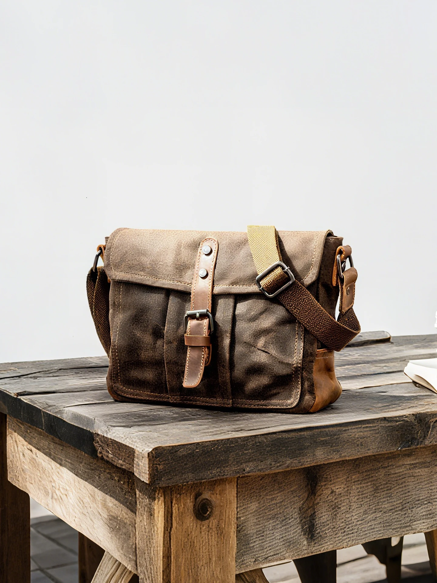kf-S1b79265ec210456d86ce70b3e7a7d749S MUCHUAN Retro Canvas Shoulder Bag Waterproof Oil Wax Camera Bag Casual Men's Crossbody Bag Soft Handle Zipper Closure - Image 1