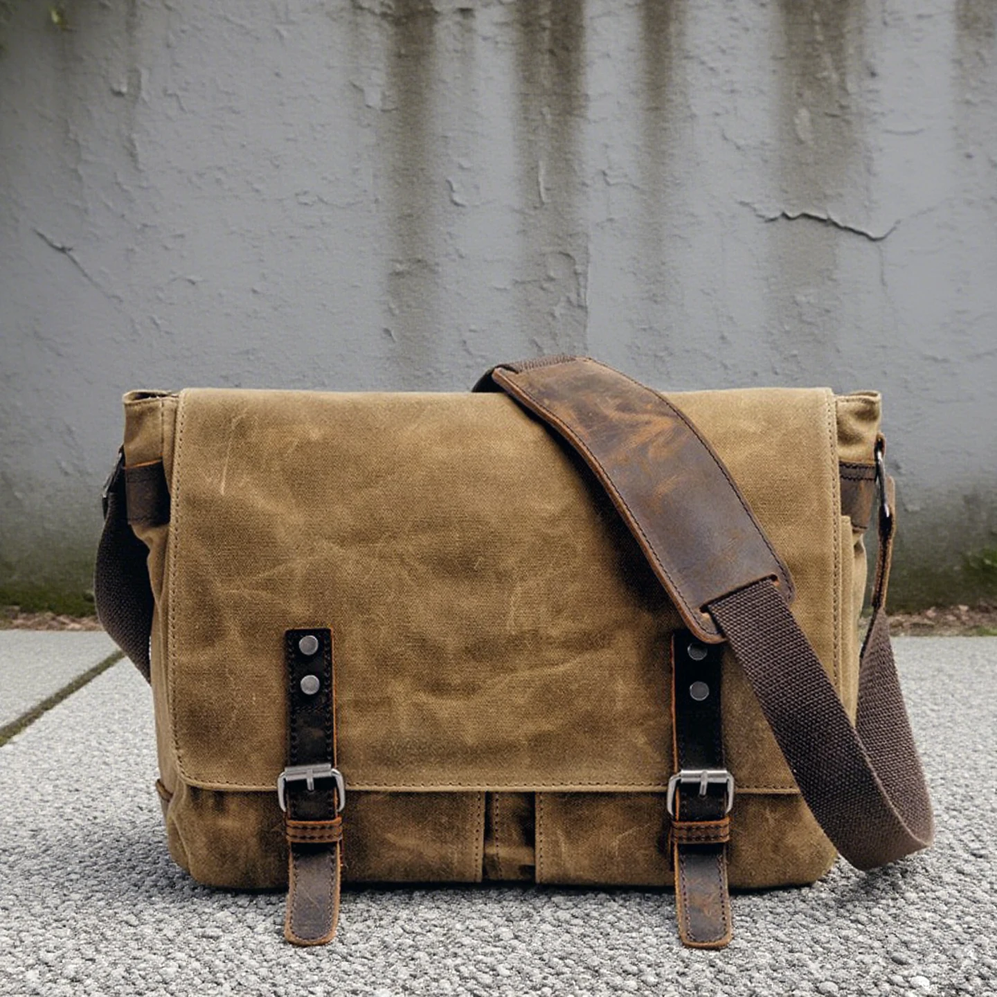 kf-S8786016efafa45a4bad9cdeb0d65e584N American Retro Waterproof Men's Bag Casual Crossbody Computer Bag Single Shoulder Bag Leisure Mailman Bag Canvas Youth Bag - Image 1